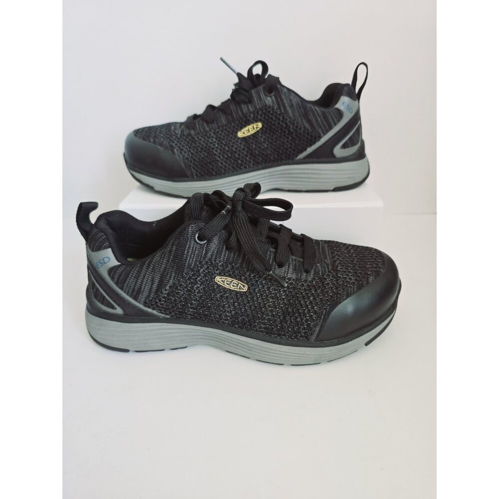 KEEN Utility Sparta Alloy Toe Lace Up Safety Work Black Womens Shoes Size 6.5